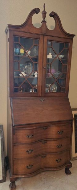 Vintage Secretary Desk, Cabinet with Key . Beautiful