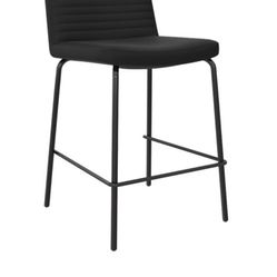 Counter Stool Black Faux Leath