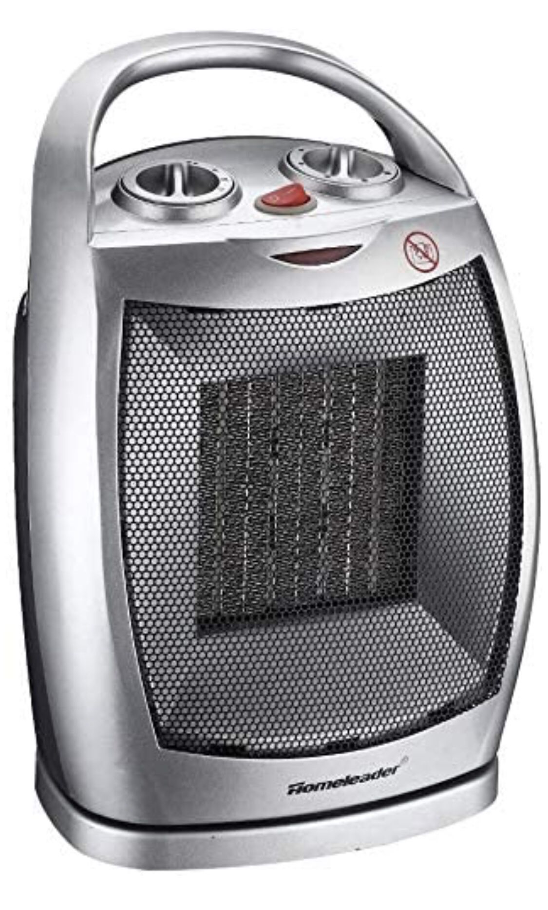 Homeleader Portable Electric Space Heater, Electric Heater with Thermostat, Ceramic Heater with Tip Over Switch, for Home and Office, 750W/1500W