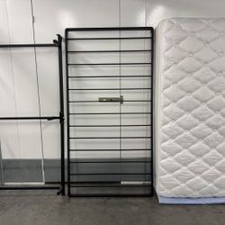 Complete Twin Bed - Metal Frame/Metal Box Spring/Serta Classic Matress