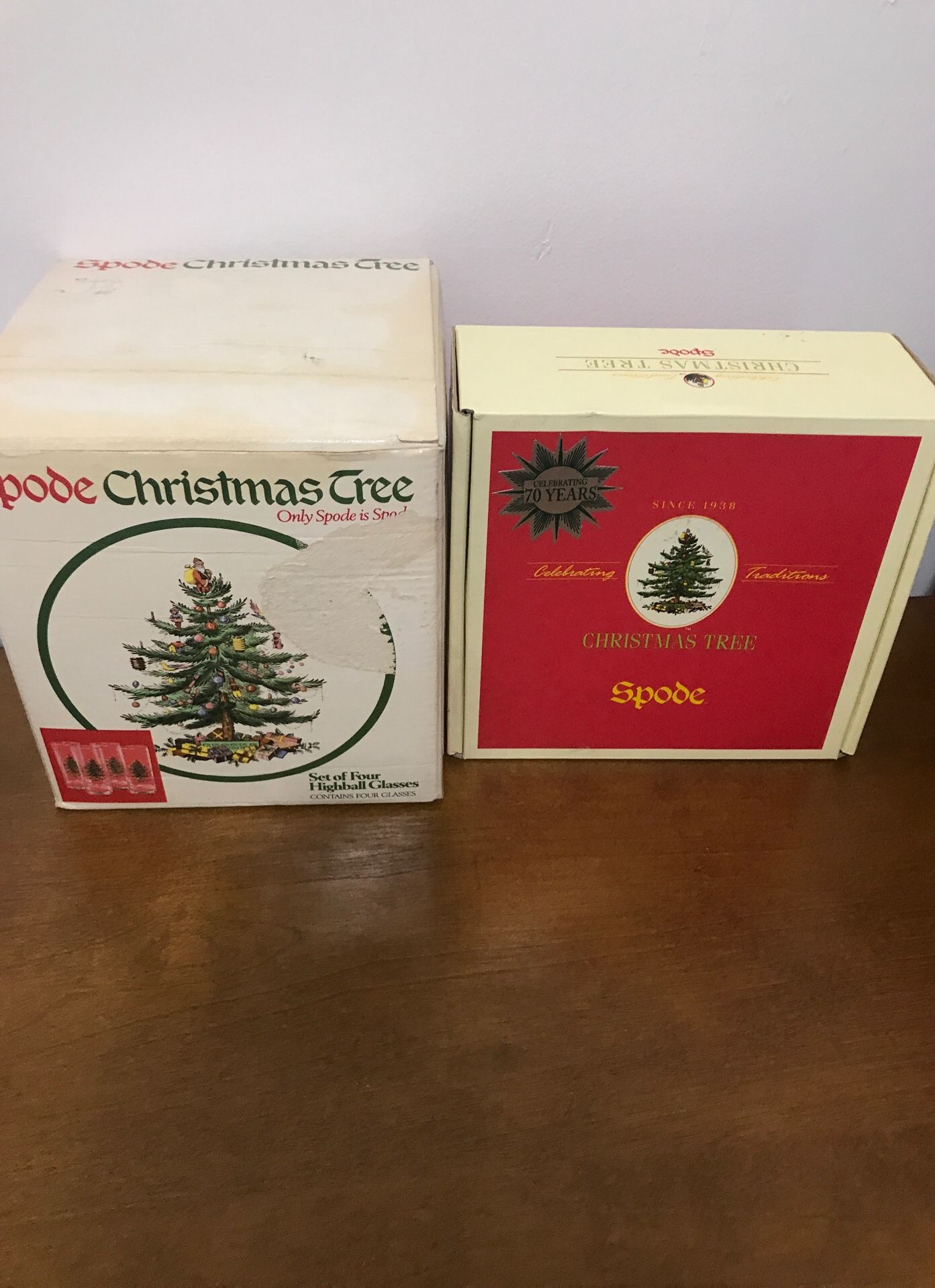 Spode Xmas glass and bowl