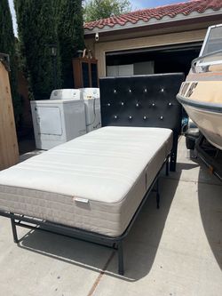 Twin Headboard, Mattress, & Metal Frame!