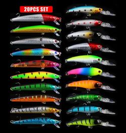 Brand New Fishing Lures Minnow Baits 20pcs Lot 