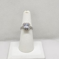 Brand New Sterling Silver 925 Square Gemstone Ring 