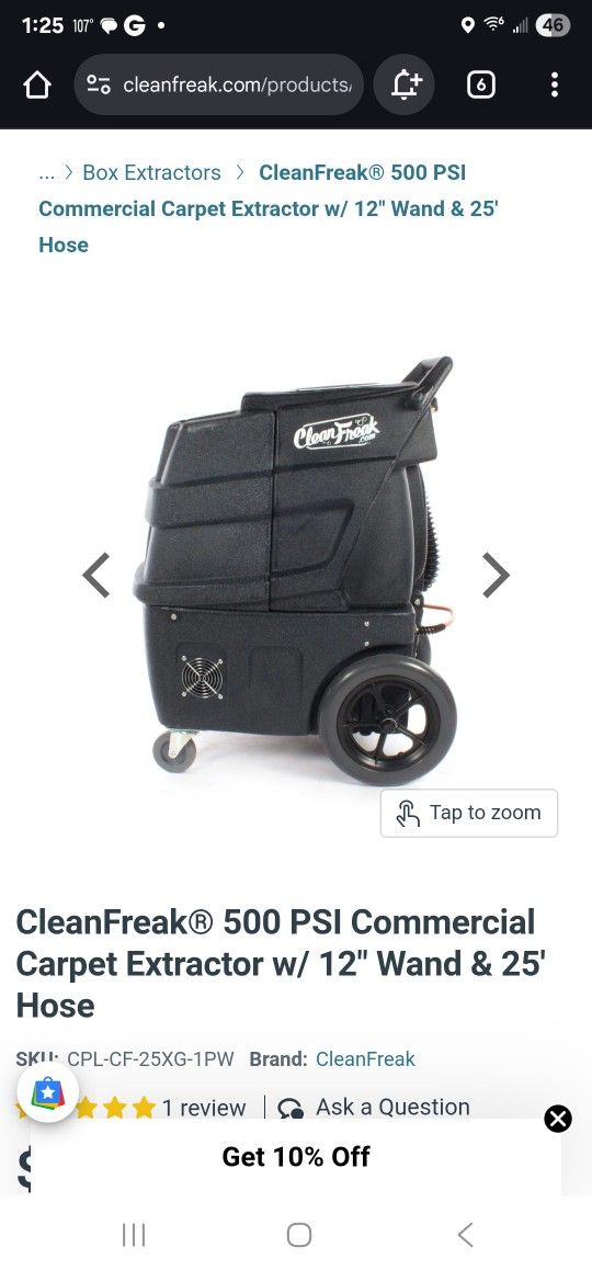 Clean Freak 500 Psi Carpet Cleaner Extractor