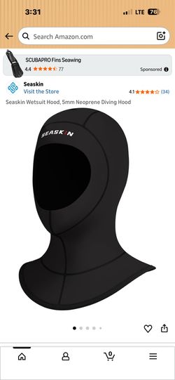 Seaskin Wetsuit Hood, 5mm Neoprene Diving Hood 3XL