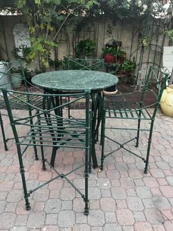 Vintage Giacometti Style Wrought Iron  patio Set