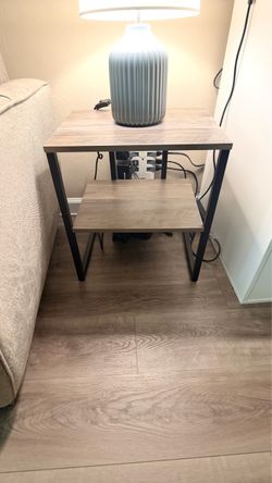 Set of 2 Modern Wood and Metal Tables