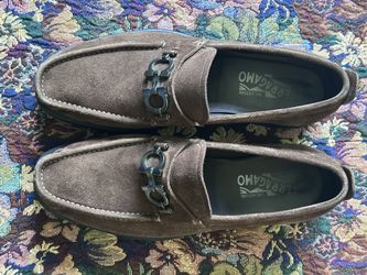 Salvatore Ferragamo Master Gancini Horse Bit Brown Suede Leather Men s Dress Loafers Shoes Size 10.5 D for Sale in South Portland ME OfferUp