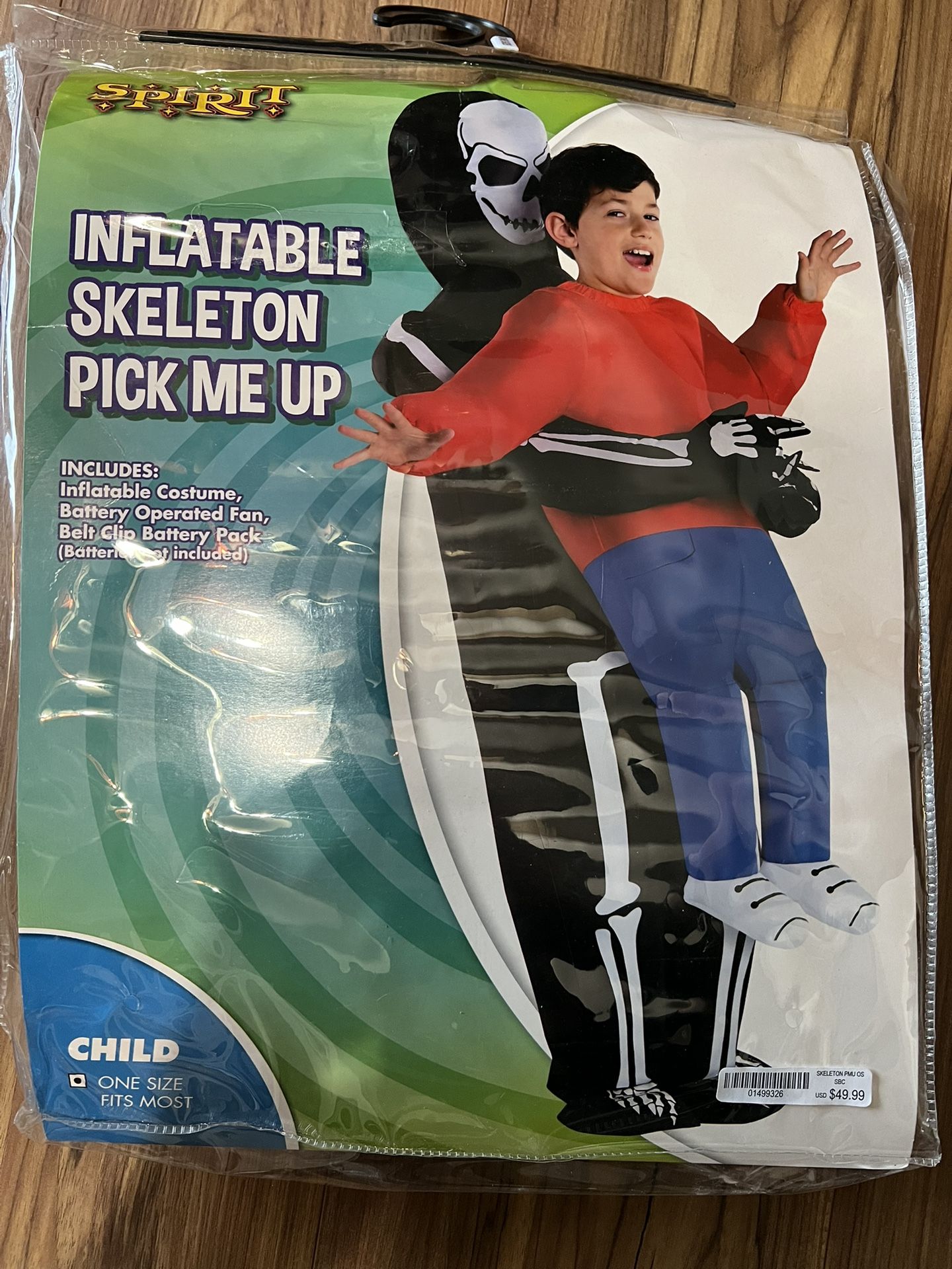 Spirit Inflatable Skeleton Pick Me Up Costume