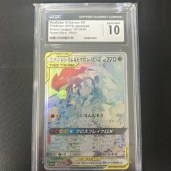 CGC 10 Reshiram and Zekrom Tag Team Rainbow Rare pokemon Card