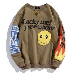 Hoodie Lucky me I See Ghost Smiley Flame 