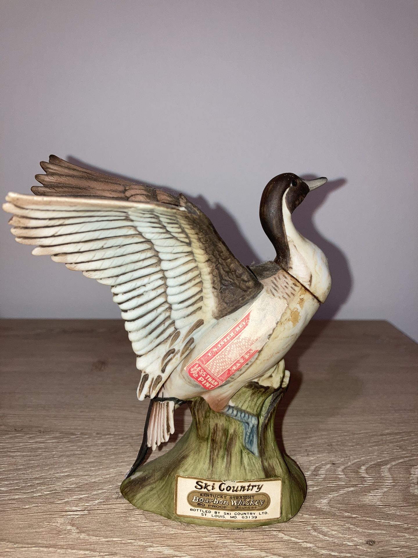 Ski Country 1978 Pintail Duck Mini Figural Decanter (Empty)