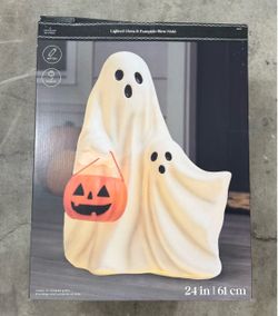 24" Lighted Ghost & Pumpkin Blow Mold by Ashland