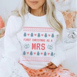 First Christmas As A Mrs Christmas sweatshirt size 2XL