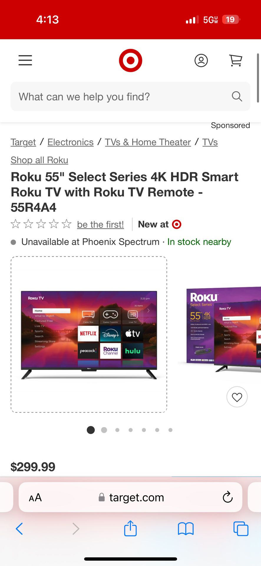 55in Roku Smart TV