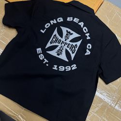 West Coast chopper Black Button Up Size Large 