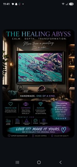 Abstract Fluid Pour Painting in Black Frame