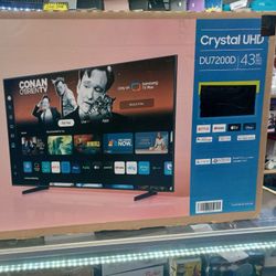 43" Screen Led Smart 4k By Samsung Crystal Ultra HDTV.  1 Year Warranty 