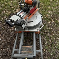 RIDGID 12” Compound Miter Saw with Mobile Stand