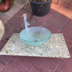 Vanity Top Granite With Bezel And Faucet Bath