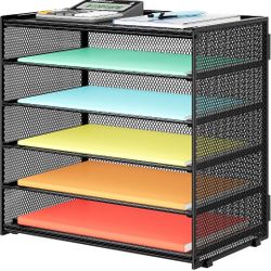 Visalia CA Biciyarn Paper Organizer Storage for Desk Accessories & Workspace Organizers 6 Tier Letter Tray Desk File Organization Metal Mesh Paper Sor