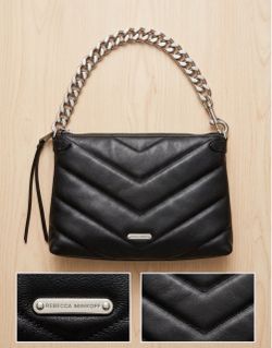 Rebecca Minkoff Black Quilted Leather Chain Handbag