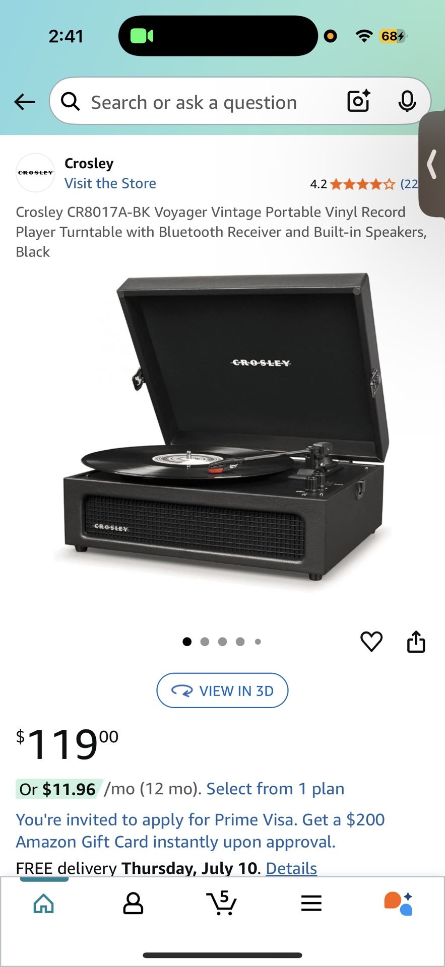 Crosley voyager bluetooth 3 speed
