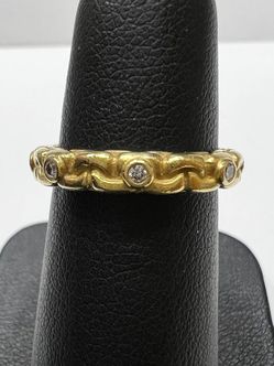 18k yellow gold 0.25CTW Natural Diamond ring sz 6