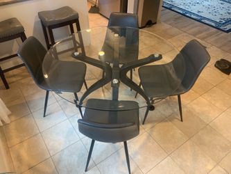 Contemporary Glass Dining Set - Seats 4