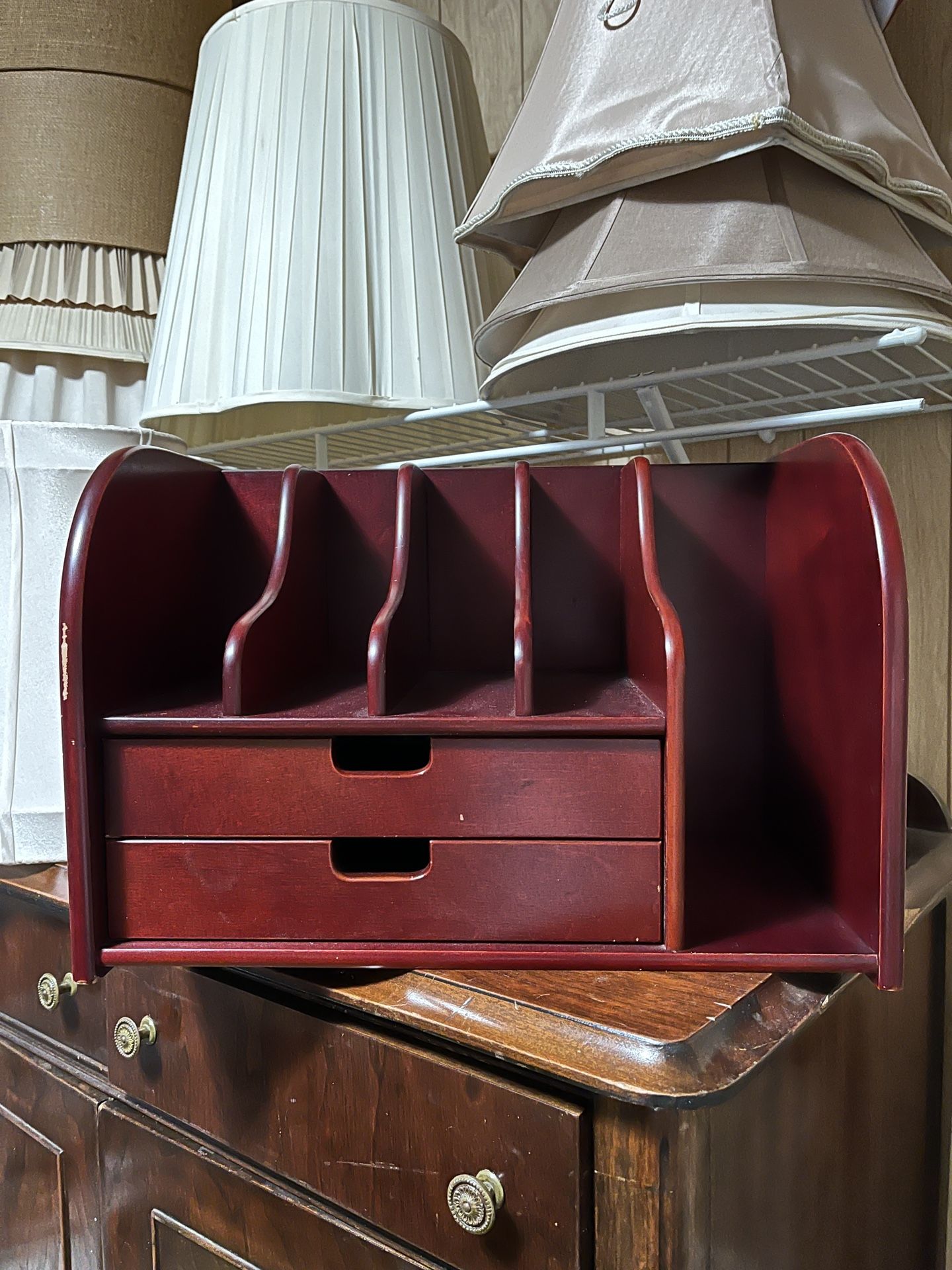 Vintage Secretary Hutch Style Desktop Organizer