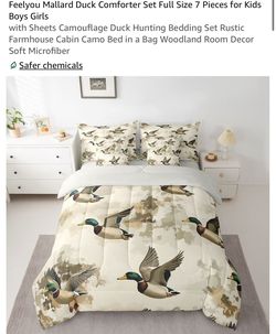 7 PC Camouflage Duck Hunting FULL Comforter Set (NEW IN PACKAGING)