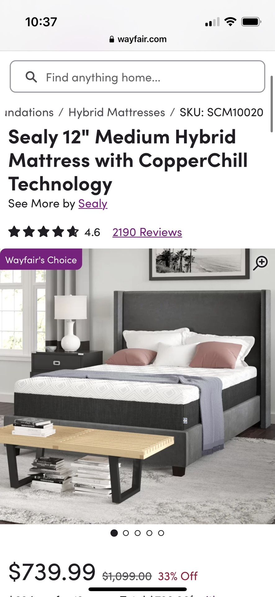 Sealy Queen Hybrid Memory Foam Matress