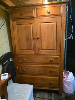 Solid Wood Armoire Dresser with Drawers