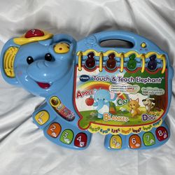 Vtech Touch & Teach Elephant Learning Educational Toy Numbers Alphabet Songs Tested & Working EPC