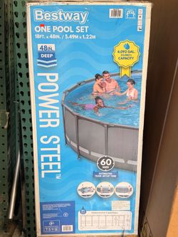 Bestway Power Steel 18’ x 48” Round Above Ground Pool Set Brand New in Box