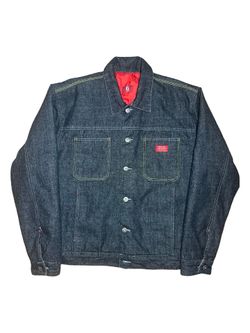 Vintage Y2K Guess Jeans Reversible Denim Jacket Large Red Nylon