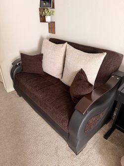 2 brown couches set