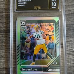 2024 Donruss Optic Jordan Love Prizm card, graded GMA GEM MT 10, 