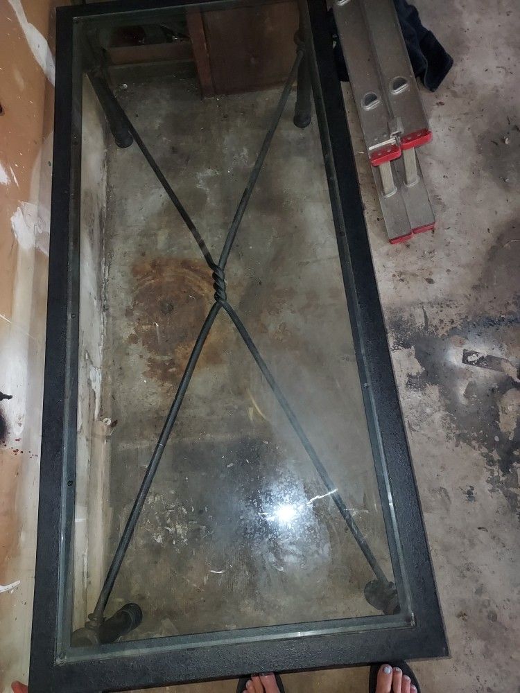 Wrought Iron Glass Top Table