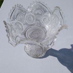 Vintage Crystal Glass Fruit Bowl