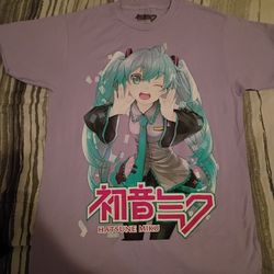 Hatsune Miku Purple Graphic T-shirt 