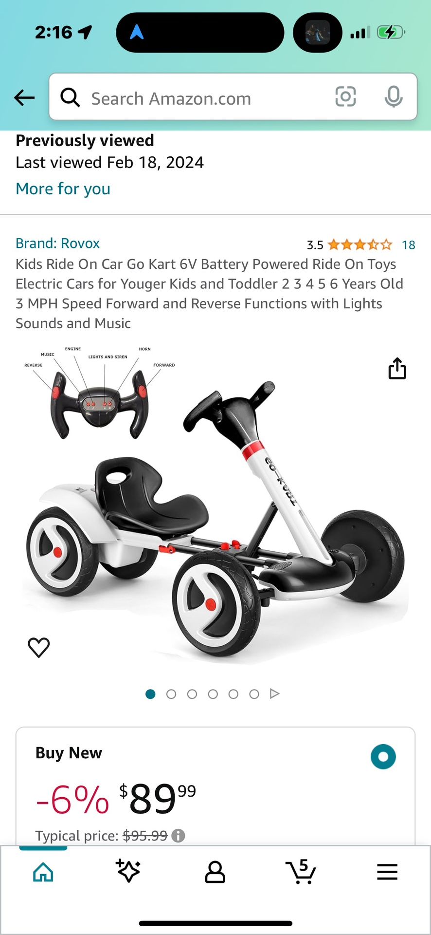 Kids Ride On Car Go Kart 6V Battery Powered Ride On Toys