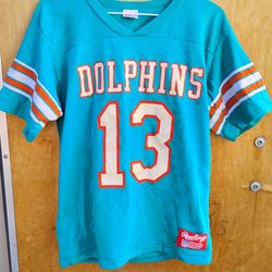 Vintage Rawlings Miami Dolphins Dan Marino 13 NFL Jersey T-Shirt Youth L/XL