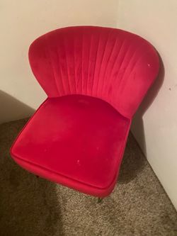Pink Velvet Channel Tufted Accent Chair