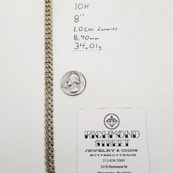 10k gold diamond miami cuban link bracelet