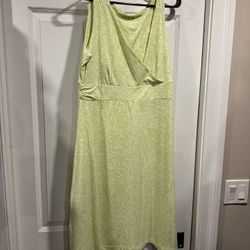 Fresh Spring Green Floral Print Dress by Eddie Bauer - Size Large