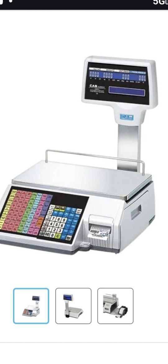 CAS commercial / Retail 60 lb scale with printer built-in CL 5500R Excellent condition