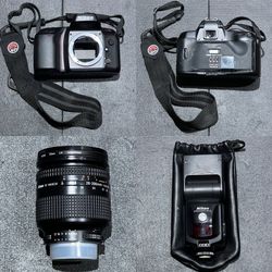 Nikon N70 Film Camera, Lens, & Flash