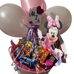 Handmade Minnie Valentines Mailbox Gift Basket 